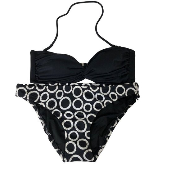 VICTORIA'S SECRET BLACK WHITE 2 PIECES SWIMSUIT SMALL NEW - Picture 8 of 9